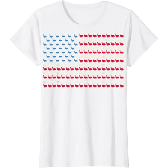 Guinea Fowl American Flag Pearl hen US 4th Of July USA Gift T-Shirt