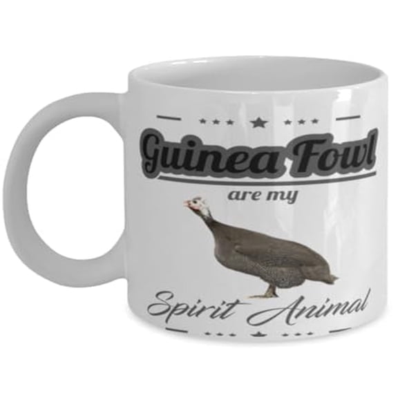 Guinea Fowl 11 oz Coffee Mug - They Are My Spirit Animal White Ceramic Gift