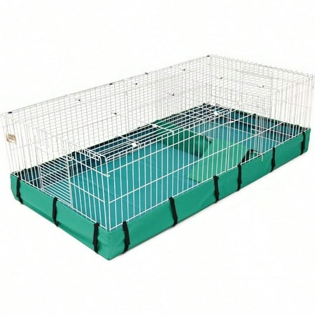 Guinea Habitat Plus Cage Includes Divider Panel and Hinged Top Washable PVC Canvas Bottom Expandable Small Animal Cage for Guinea Pigs 171GHP
