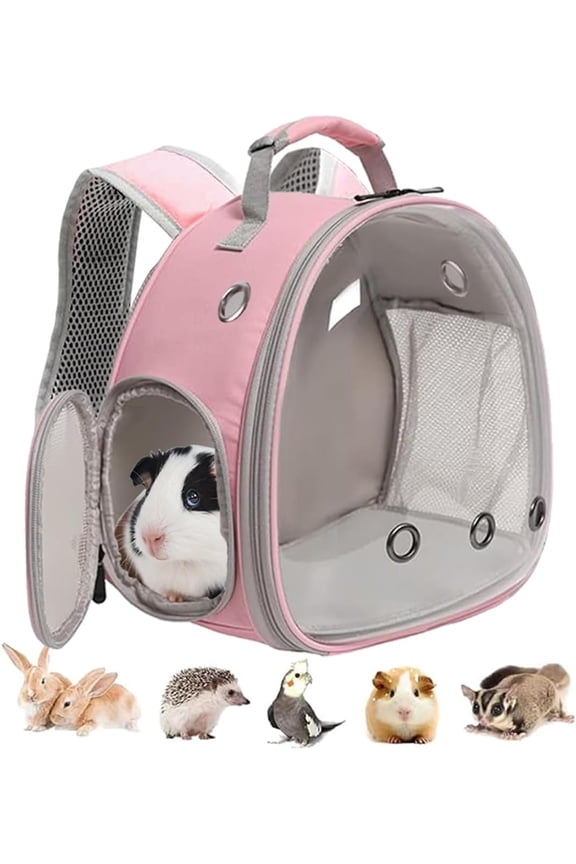 Guinea Pig Backpack, Space Capsule Bubble Window Small Animal Backpack for Guinea Pig, Bird Bunny Rabbit