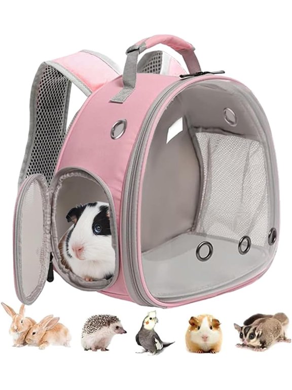 Guinea Pig Backpack, Space Capsule Bubble Window Small Animal Backpack for Guinea Pig, Bird Bunny Rabbit