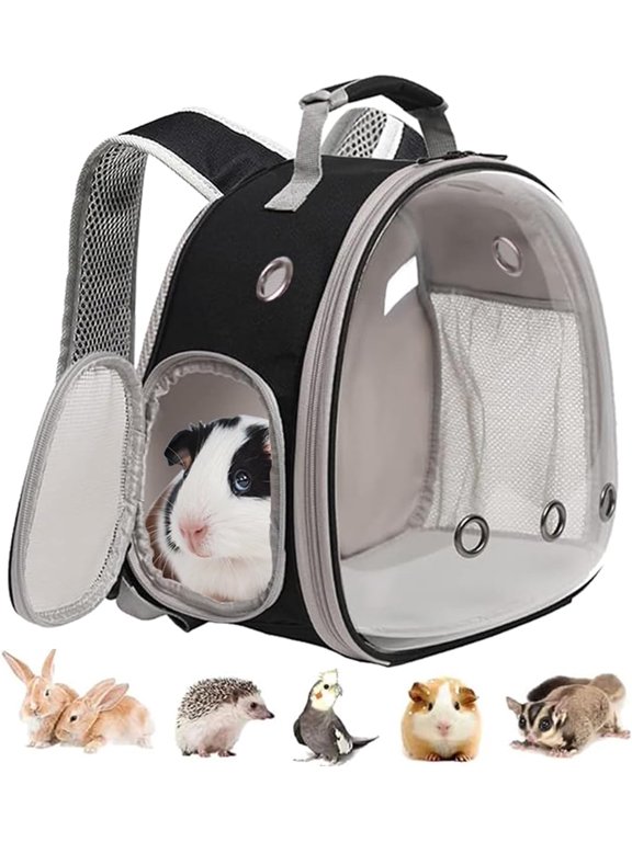 Guinea Pig Backpack, Space Capsule Bubble Window Small Animal Backpack for Guinea Pig, Bird Bunny Rabbit
