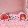 thumbnail image 1 of Guinea Pig Bed Hideout Tunnel, Durable Warm Small Animal House with Double Tunnel, Washable Small House Cozy Cave with Bottom for Hamster Ferret Rabbits Bunny, 1 of 6