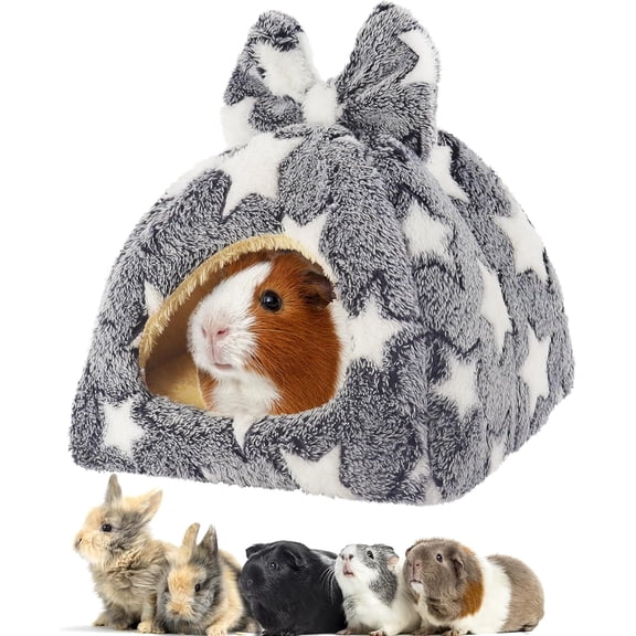 Guinea Pig Bed Rabbit Hideout Warm Fleece Cuddle Cup Washable Winter Sleeping House for Small Pet/Ferret/Chinchilla/Bunny (Strawberry Style)