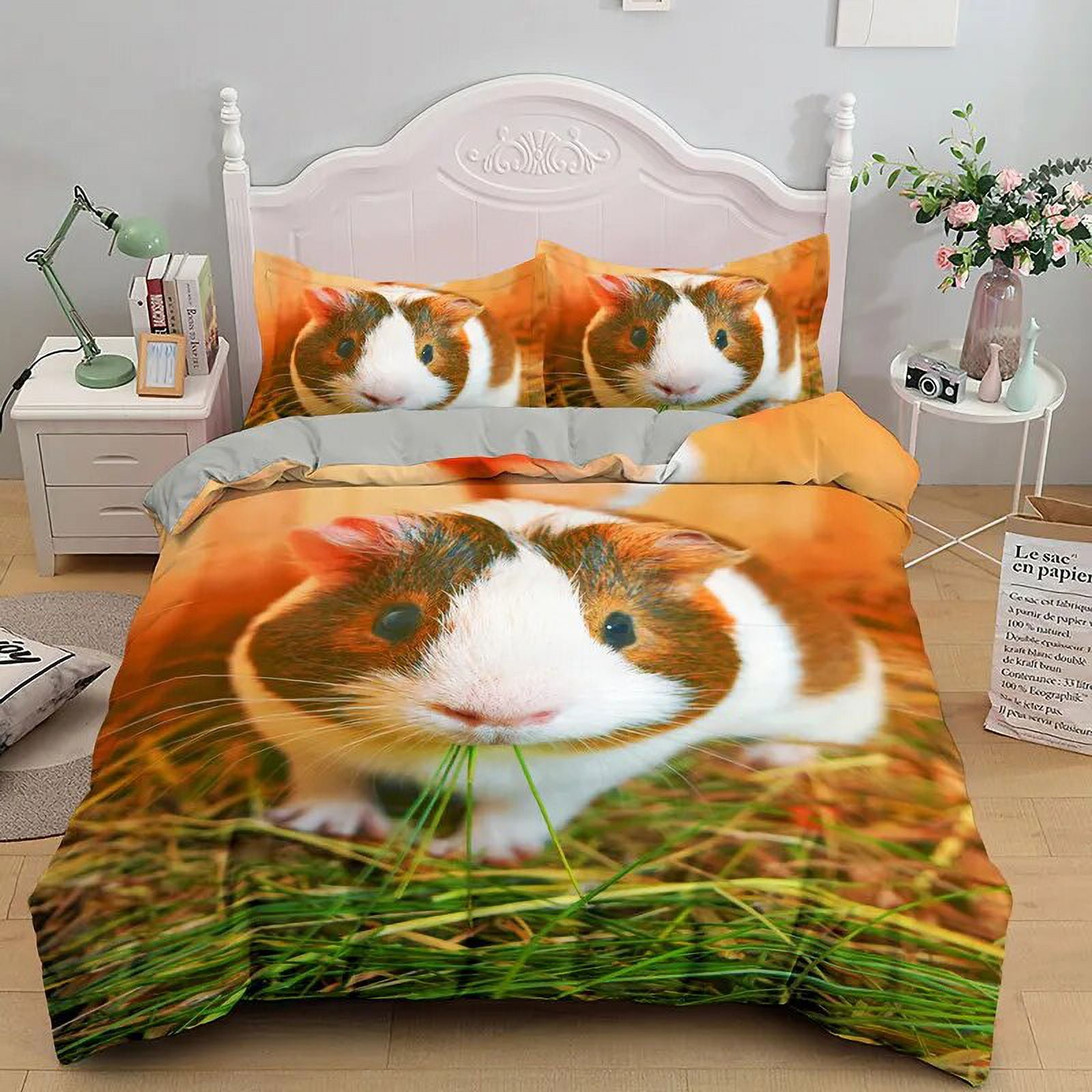 Guinea Pig Bedding Set King/Queen Size Cute Mouse 3D Printed Duvet