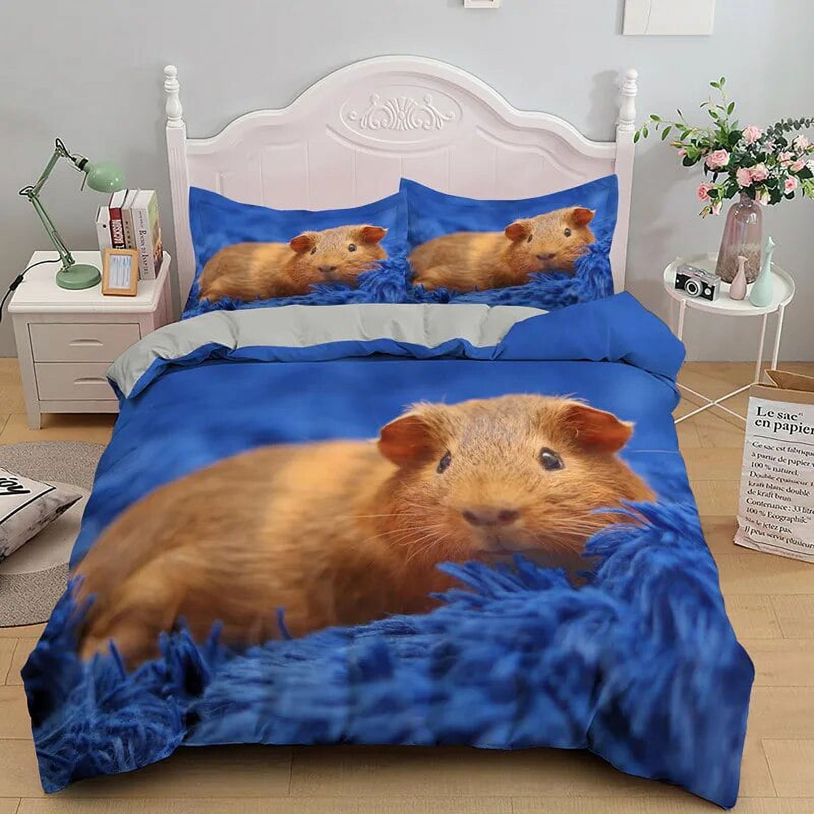 Guinea Pig Bedding Set King/Queen Size Cute Mouse 3D Printed Duvet