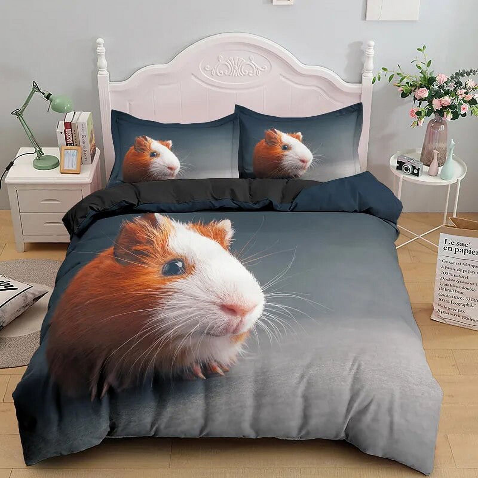 Guinea Pig Bedding Set King/Queen Size Cute Mouse 3D Printed Duvet