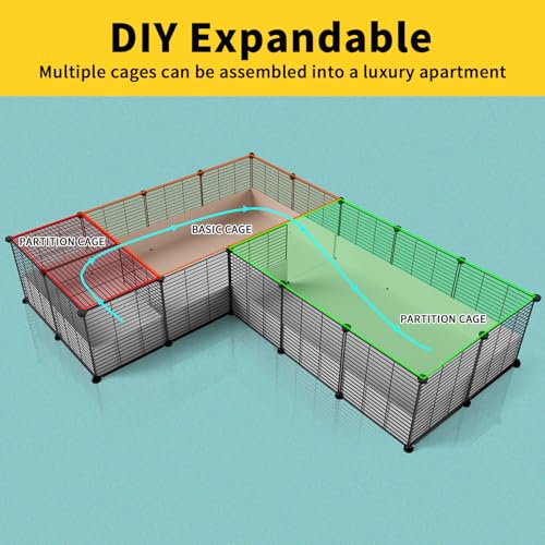 Guinea Pig Cage,Indoor Habitat Cage with Waterproof Plastic Bottom