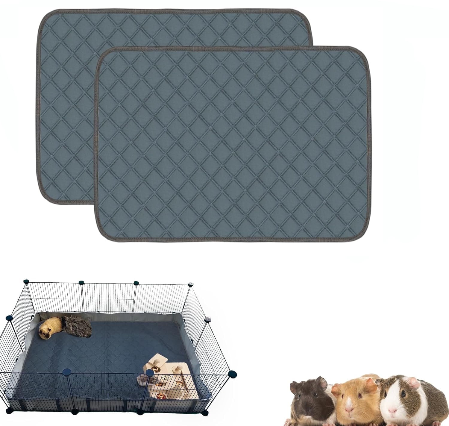 Image showcasing Guinea Pig Cage Liner,Dinosam Washable Guinea Pig Bedding,24