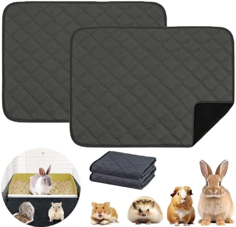Guinea Pig Cage Liner,Washable Guinea Pig Bedding Pads,24" x 18" Hamster Bedding Reusable & Anti