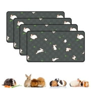 Guinea Pig Cage Liners 16x30 Inch(4 Pack) | Washable Waterproof Pee Pads for Midwest/C&C Cages | Odor Control Fleece Bedding for Rabbits, Hamsters