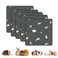 thumbnail image 1 of Guinea Pig Cage Liners Washable (5 Pack) - 12x12 Inch Waterproof & Absorbent Pee Pads | Reusable Fleece Bedding with Non-Slip Backing | Odor Control for Midwest & C&C Cages, Rabbits, 1 of 8