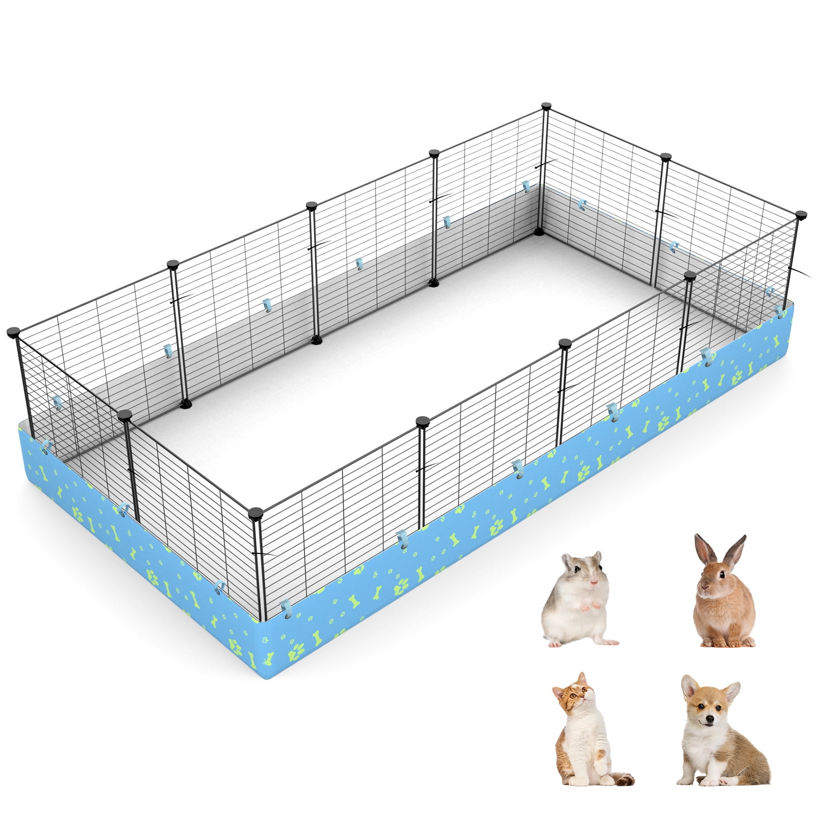 SKYKA Small Animal Playpen - Portable Pop-Up Cage For Rabbits, Guinea Pigs, Cats