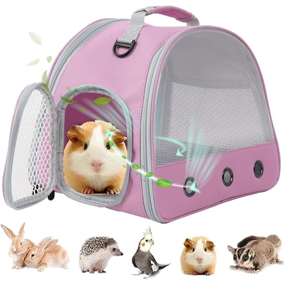 Guinea Pig Carrier Backpack, Clear Bubble Window Backpack for Guinea Pig, Bunny Rat Bird (Upgraded Mesh)