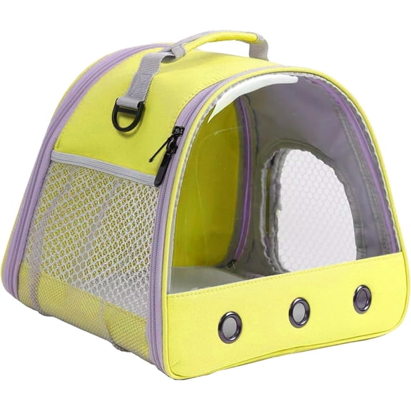 Guinea Pig Carrier Backpack, Clear Bubble Window Backpack for Guinea Pig, Bunny Rat Bird (Yellow, Carrier)