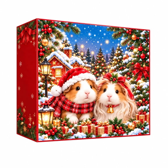 Guinea Pig Christmas Ornaments Advent Calendar 2026 Mystery Set 24 Pcs 2D Flat Acrylic Festive Pet Pendants Gifts for Guinea Pig Moms & Co-Workers