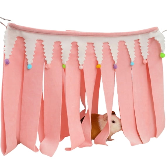 Guinea Pig Corner Hideout, Small Animal Hideout Hammock, Ferret Cage Accessories Cute Hammock, Soft Hanging Fleece Toy for Hamster, Bunny, Chinchilla, Hedgehog