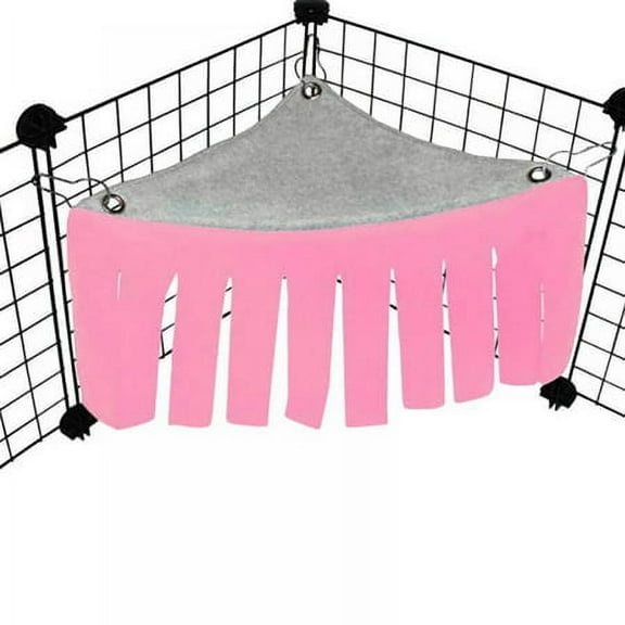 Guinea Pig Corner Hideout Warm Bed Fleece Forest Curtain Hideaway for Guineas Ferret Chinchilla Hamster Bunny Squirrel Rat Dwarf Rabbit Washable Cage Accessories