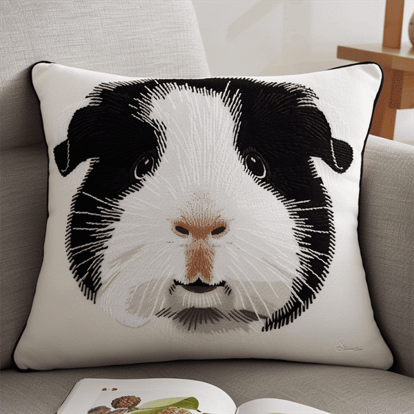 Guinea Pig Cross Stitch Pillow Cover Kit , 45X45CM , Cross Stitch Kits for Beginner (11 Count)