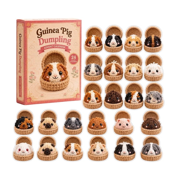 Guinea Pig Dumpling Advent Calendar 2026, 24 Days Christmas Countdown Calendar Blind Box with Surprise Each Day, 2D Flat Christmas Ornament Set, Christmas Decorations for Xmas Tree, Christmas Gifts
