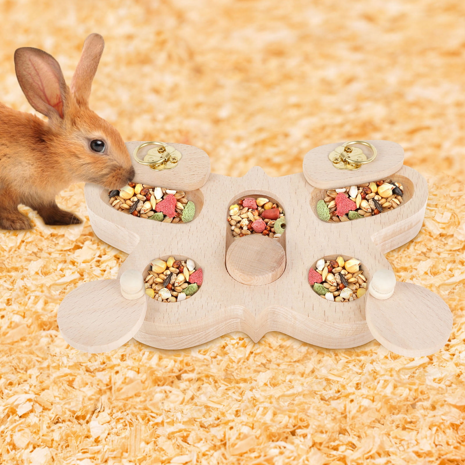 View of Guinea Pig Foraging Toys Wooden Hamster Interactive Enrichment Toys ...