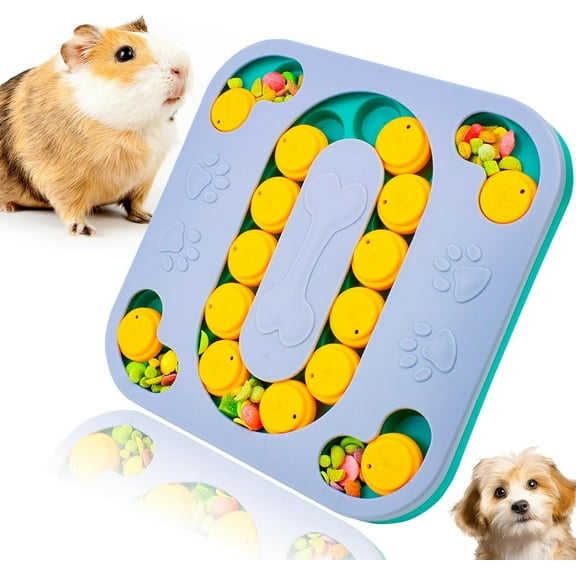Guinea Pig Foraging Treat Puzzle Box, Large Rabbit Hide Treats Snuffle Box Bunny Toys, 4 in 1 Interactive Treat Dispenser for Rabbits, Bunny, Guinea Pig, Dog Mental Stimulation