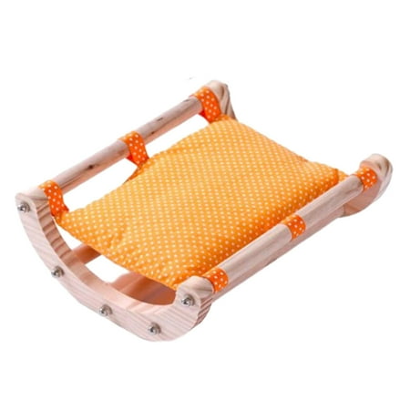 Guinea Pig Hammock Hamster Shaker Bed Portable Small Animal Bed Guinea Pig Wooden Bed Nest for Dwarf Rabbits Hamsters Ferrets orange