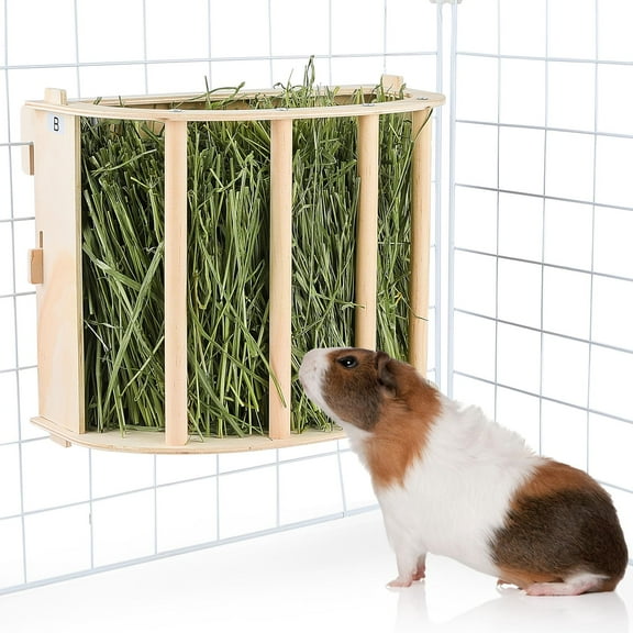 Guinea Pig Hay Feeder Wooden Rabbit Hay Feeder Big Volume Hanging