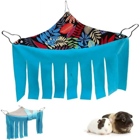 Guinea Pig Hideout Hideaway Corner Fleece Toys Cage Accessories, BlackLeaves