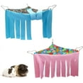 thumbnail image 1 of Guinea Pig Hideout Hideaway Corner Fleece Toys Cage Accessories, Blue+Pink, 2 Pack, 1 of 1