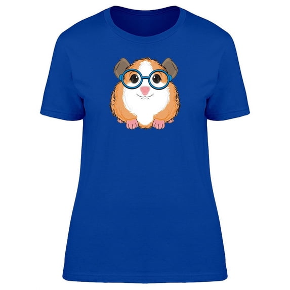 Guinea Pig In Blue Glasses T-Shirt Women -Image by Shutterstock, Female Large