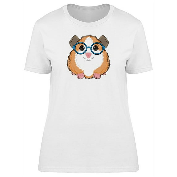 Guinea Pig In Blue Glasses T-Shirt Women -Image by Shutterstock, Female Small