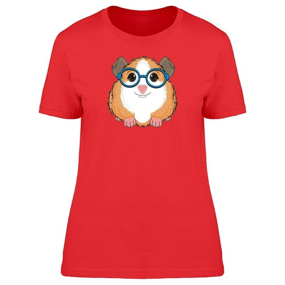 Guinea Pig In Blue Glasses T-Shirt Women -Image by Shutterstock, Female Small