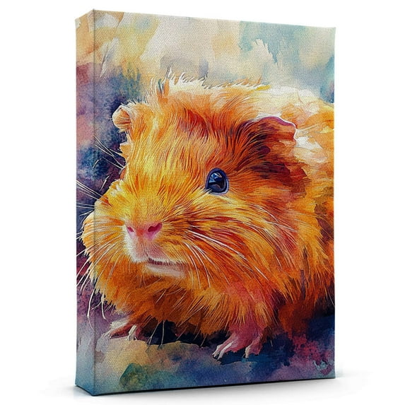 Guinea Pig Long Haired Red Peruvian Canvas Wall Art Animal Decor, Guinea Pig Long Haired Red Peruvian Canvas Prints Wild Animal Artwork for Living Room Bedroom Office 190HD473