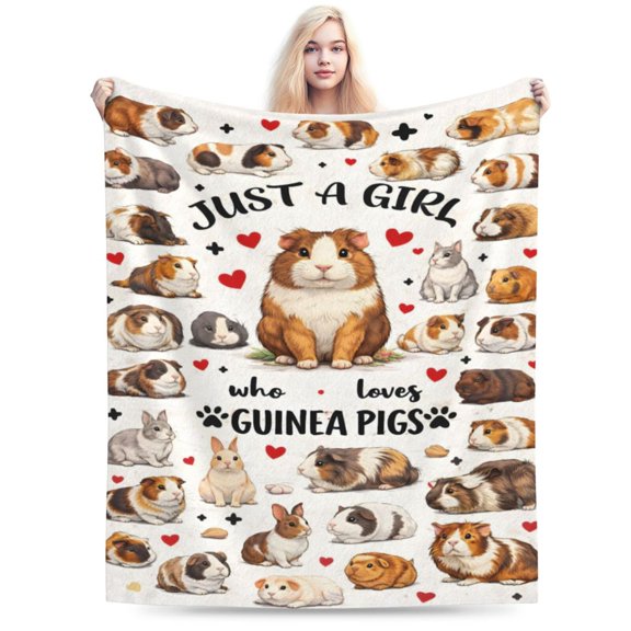 Guinea Pig Lover Blanket Gift for Guinea Pig Lovers Cozy Soft Throw Blanket Cute Guinea Pig Pattern Home Decor 50x40