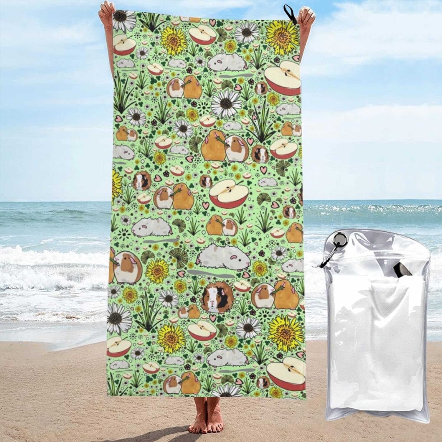 Guinea Pig Microfiber Beach Towel For Adults 31.5X63 Inch, Oversized
