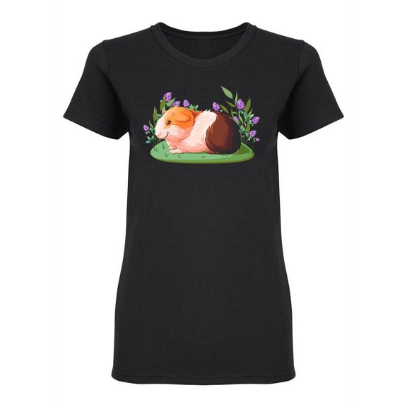 Guinea Pig On Cavia Porcellus. Shaped T-Shirt Women -Image by Shutterstock, Female Large