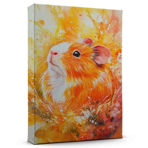 Guinea Pig Orange Canvas Wall Art Animal Decor, Guinea Pig Orange Canvas Prints Wild Animal Artwork for Living Room Bedroom Office 190HD478