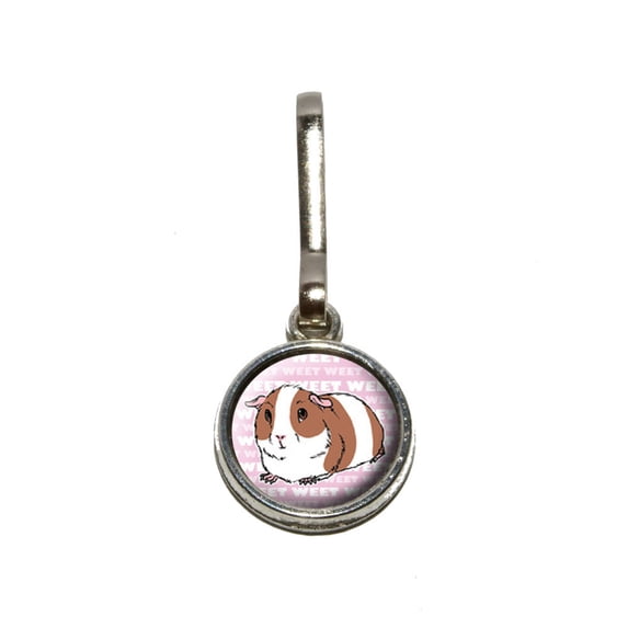 Guinea Pig - Pet Critter Pink Charm Zipper Pull
