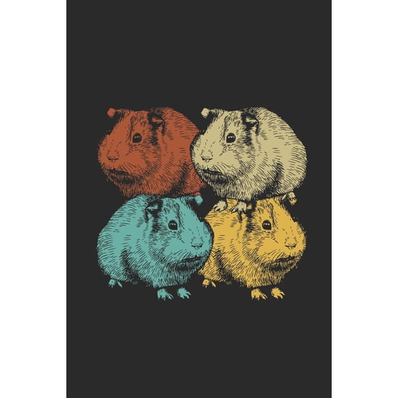 Guinea Pig Retro: Guinea Pigs Notebook, Graph Paper (6 x 9 -120 pages) Animal Themed Notebook for Daily Journal, Diary, and Gift (Paperback)