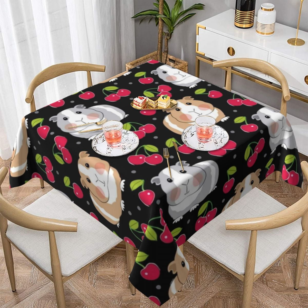 Guinea Pig Tablecloth Funny Animal Print Pattern Table Cover For Living ...