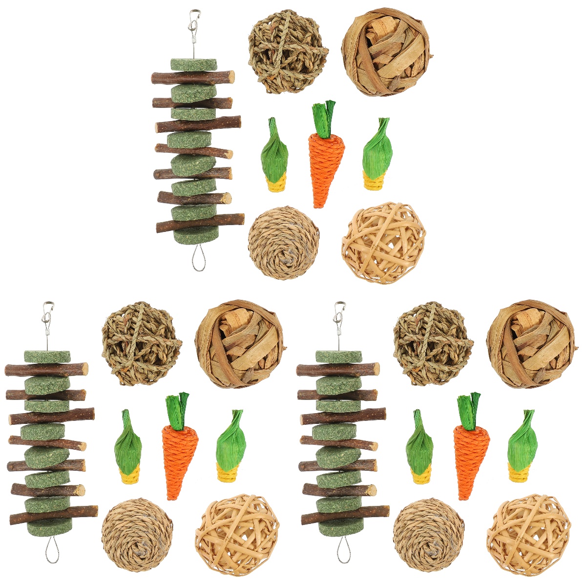 LULULION Small Pets Enrichment Toys Rats Indoor Play 24Pack 11.8X3.14X9.82in