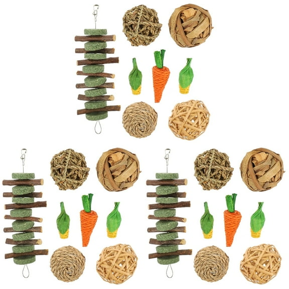 LULULION Small Pets Enrichment Toys Rats Indoor Play 24Pack 11.8X3.14X9.82in