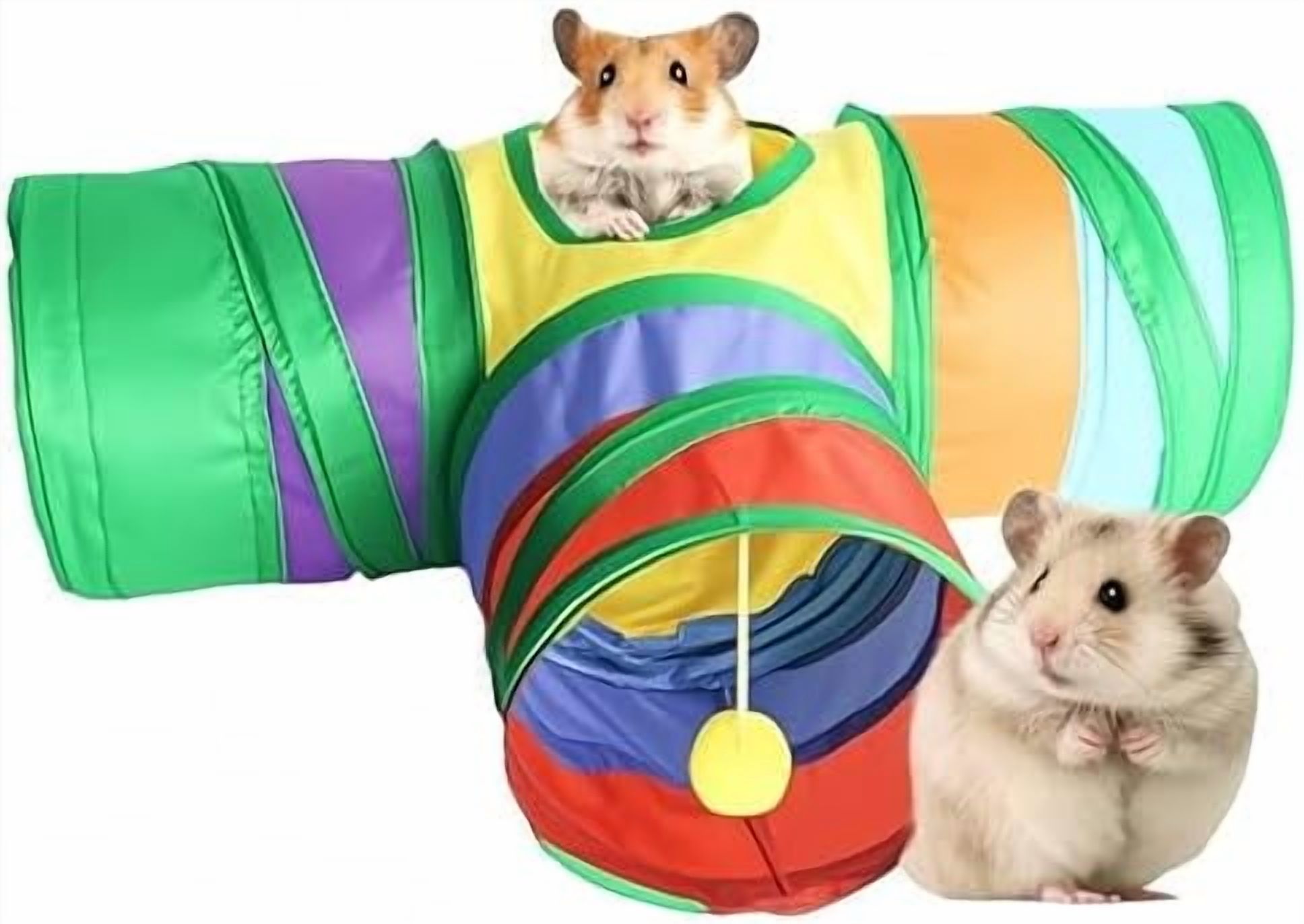 Guinea Pig Tunnel Toys with 3 Way,Collapsible Rabbit Tunnel Small Pet ...