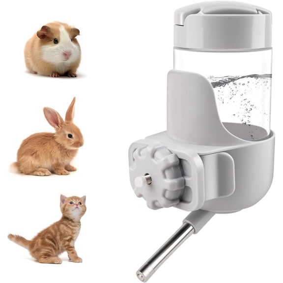 Guinea Pig Water Bottle No Drip, 12 oz Small Animal Water Dispenser for Rabbit Hamster Rat Ferret Kitten, Top Refill Cage Water Bottle with Screw Fastener