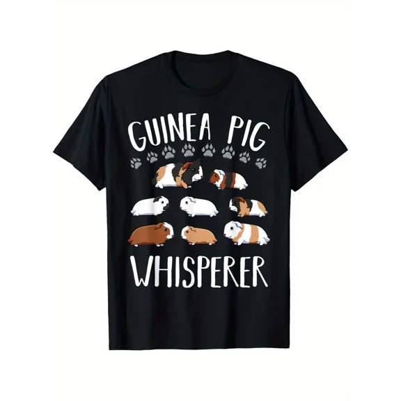 Guinea Pig Whisperer" Funny T-Shirt for Men and Women - 100% Cotton, Short