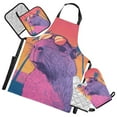 thumbnail image 1 of Guinea Pig with Sunglasses 5 Pcs Kitchen Set Heat Resistant Oven Mitts and Non-Slip Pot Holders with Adjustable Cooking Apron, 1 of 6