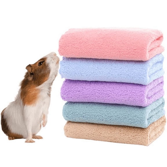 Guinea Pigs Blankets Hamster Fleece Cage Liners Soft Guinea Pig Accessories Small Animal Pet Blanket Sleep Bedding Mats Pet Supplies for Dog Puppy Cat (11.8 x 11.8 Inch)