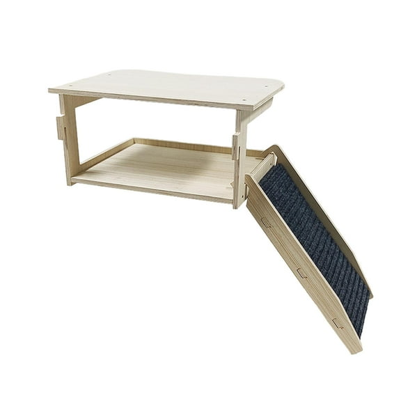 Guinea Pigs Hammock with Platform Guinea Pig House Wooden Playing Small Pets Accessories Durable Hiding Hanging Habitats Castle for Piggies