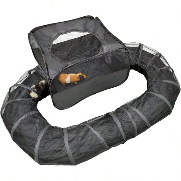 Guinea Pigs Playpen With Surround TunnelPop Open Tent With Tube For Dwarf Rabbits Chinchilla Ferret And Other Small Animals To Run And Exercise Indoor Or Outdoor Playpen With Tunnel